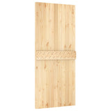 Sliding Door with Hardware Set 90x210 cm Solid Wood Pine - Top-Down View