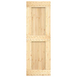 Sliding Door with Hardware Set 70x210 cm Solid Wood Pine - Top-Down View