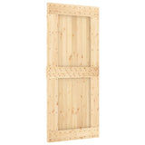 Sliding Door with Hardware Set 90x210 cm Solid Wood Pine - Side View