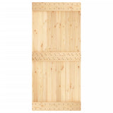 Sliding Door with Hardware Set 95x210 cm Solid Wood Pine - Top-Down View