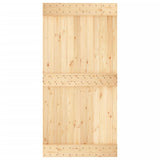 Sliding Door with Hardware Set 100x210 cm Solid Wood Pine - Top-Down View