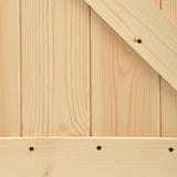 Sliding Door with Hardware Set 70x210 cm Solid Wood Pine - Close-Up Angle