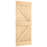 Sliding Door with Hardware Set 85x210 cm Solid Wood Pine - Side View