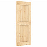 Sliding Door with Hardware Set 80x210 cm Solid Wood Pine - Side View