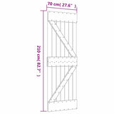 Sliding Door with Hardware Set 70x210 cm Solid Wood Pine - Extra Image