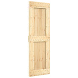 Sliding Door with Hardware Set 70x210 cm Solid Wood Pine - Side View