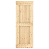 Sliding Door with Hardware Set 80x210 cm Solid Wood Pine - Top-Down View
