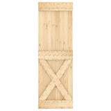 Sliding Door with Hardware Set 70x210 cm Solid Wood Pine - Top-Down View