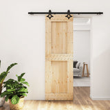 Sliding Door with Hardware Set 70x210 cm Solid Wood Pine