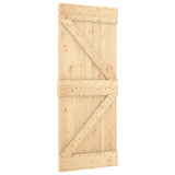 Sliding Door with Hardware Set 80x210 cm Solid Wood Pine - Side View