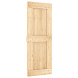 Sliding Door with Hardware Set 80x210 cm Solid Wood Pine - Side View