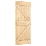 Sliding Door with Hardware Set 85x210 cm Solid Wood Pine - Side View