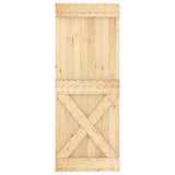 Sliding Door with Hardware Set 90x210 cm Solid Wood Pine - Top-Down View