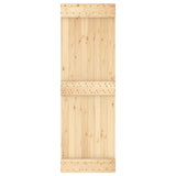 Sliding Door with Hardware Set 70x210 cm Solid Wood Pine - Top-Down View
