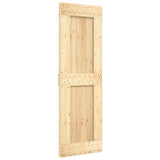 Sliding Door with Hardware Set 70x210 cm Solid Wood Pine - Side View