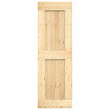 Sliding Door with Hardware Set 70x210 cm Solid Wood Pine - Top-Down View