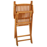 5 Piece Garden Dining Set Solid Wood Acacia - Rear View
