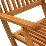 5 Piece Garden Dining Set Solid Wood Acacia - Close-Up Angle