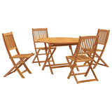 5 Pieces Garden Dining Set Solid Wood Acacia - Front View