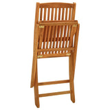 5 Pieces Garden Dining Set Solid Wood Acacia - Rear View