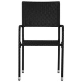 5 Piece Garden Dining Set Black Poly Rattan and Steel - 45-Degree Angle