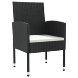 5 Piece Garden Dining Set Black Poly Rattan and Steel - Top-Down View