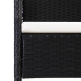 5 Piece Garden Dining Set Black Poly Rattan and Steel - Close-Up Angle