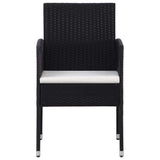 5 Piece Garden Dining Set Black Poly Rattan and Steel - 45-Degree Angle