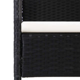 7 Piece Garden Dining Set Black Poly Rattan and Steel - Close-Up Angle