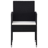5 Piece Garden Dining Set Black Poly Rattan and Steel - 45-Degree Angle