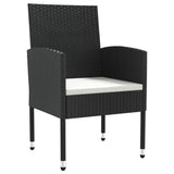 5 Piece Garden Dining Set Black Poly Rattan and Steel - Top-Down View