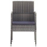 3 Piece Garden Dining Set Grey and Black Poly Rattan and Steel - 45-Degree Angle