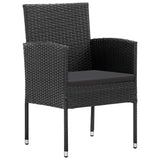 5 Piece Garden Dining Set Black Poly Rattan and Steel - Top-Down View