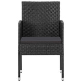 5 Piece Garden Dining Set Black Poly Rattan and Steel - 45-Degree Angle