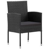 5 Piece Garden Dining Set Black Poly Rattan and Steel - Top-Down View