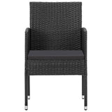 5 Piece Garden Dining Set Black Poly Rattan and Steel - 45-Degree Angle