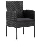 5 Piece Garden Dining Set Black Poly Rattan and Steel - Top-Down View