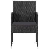 5 Piece Garden Dining Set Black Poly Rattan and Steel - 45-Degree Angle