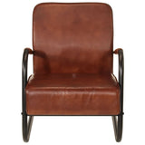 Sofa Chair Brown Real Leather - Front View