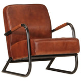 Sofa Chair Brown Real Leather - Extra Image