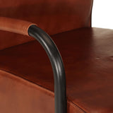 Sofa Chair Brown Real Leather - 45-Degree Angle