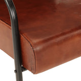 Sofa Chair Brown Real Leather - Rear View