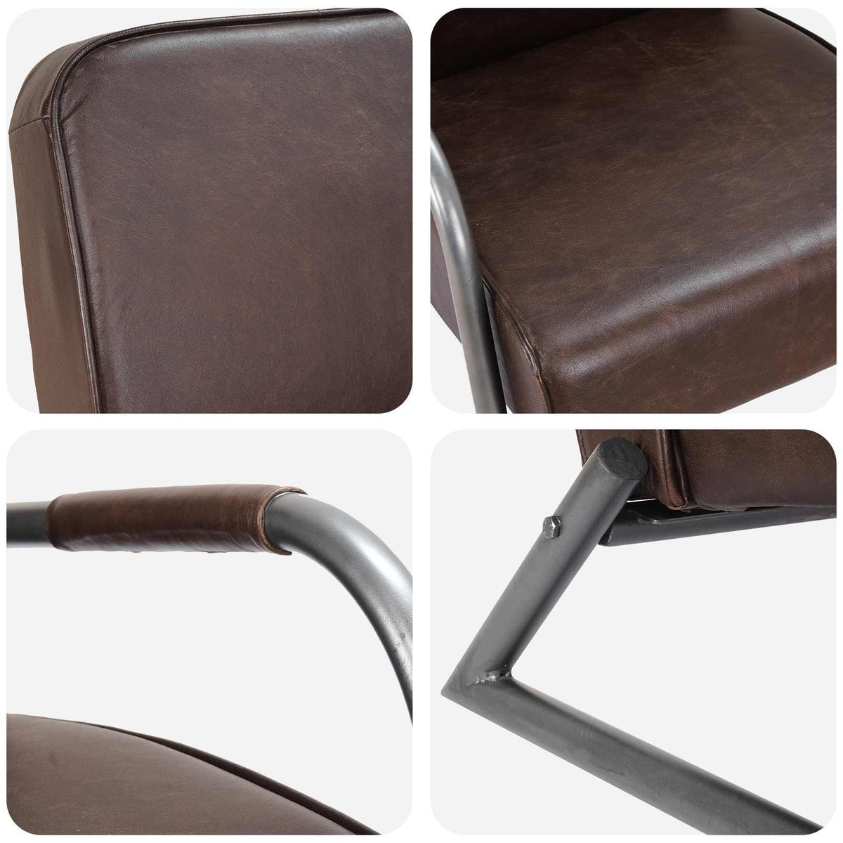 Sofa Chair Brown Real Leather