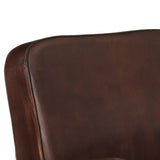 Sofa Chair Brown Real Leather - Rear View