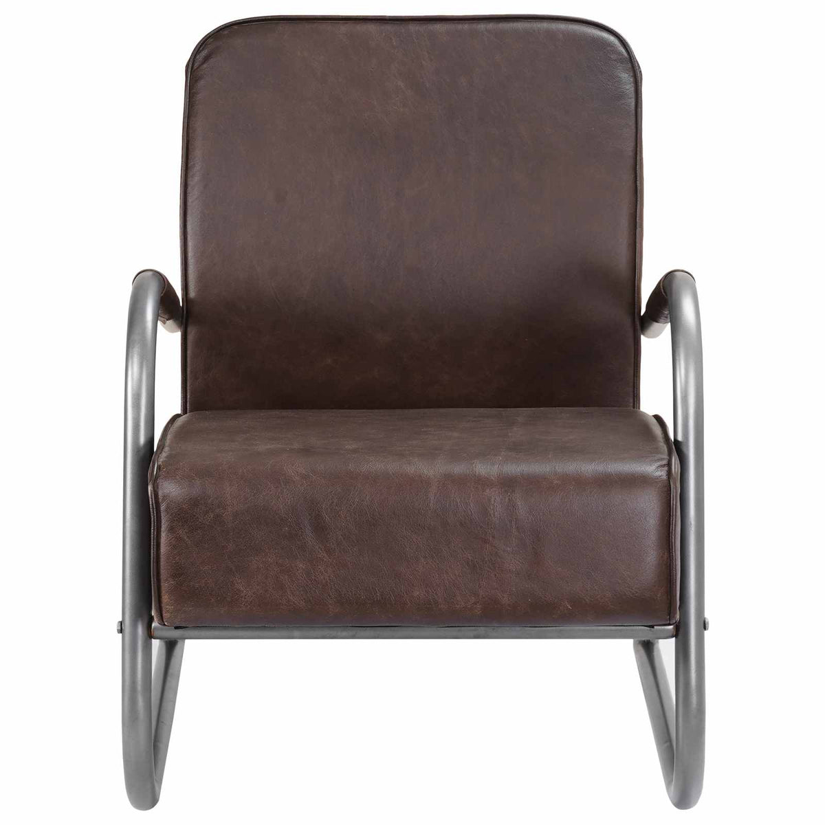 Sofa Chair Brown Real Leather