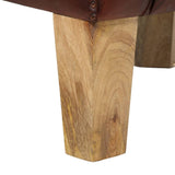 Tub Chair Brown Real Leather - Close-Up Angle