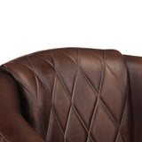 Tub Chair Dark Brown Real Leather - Rear View