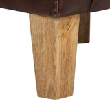 Tub Chair Dark Brown Real Leather - Close-Up Angle