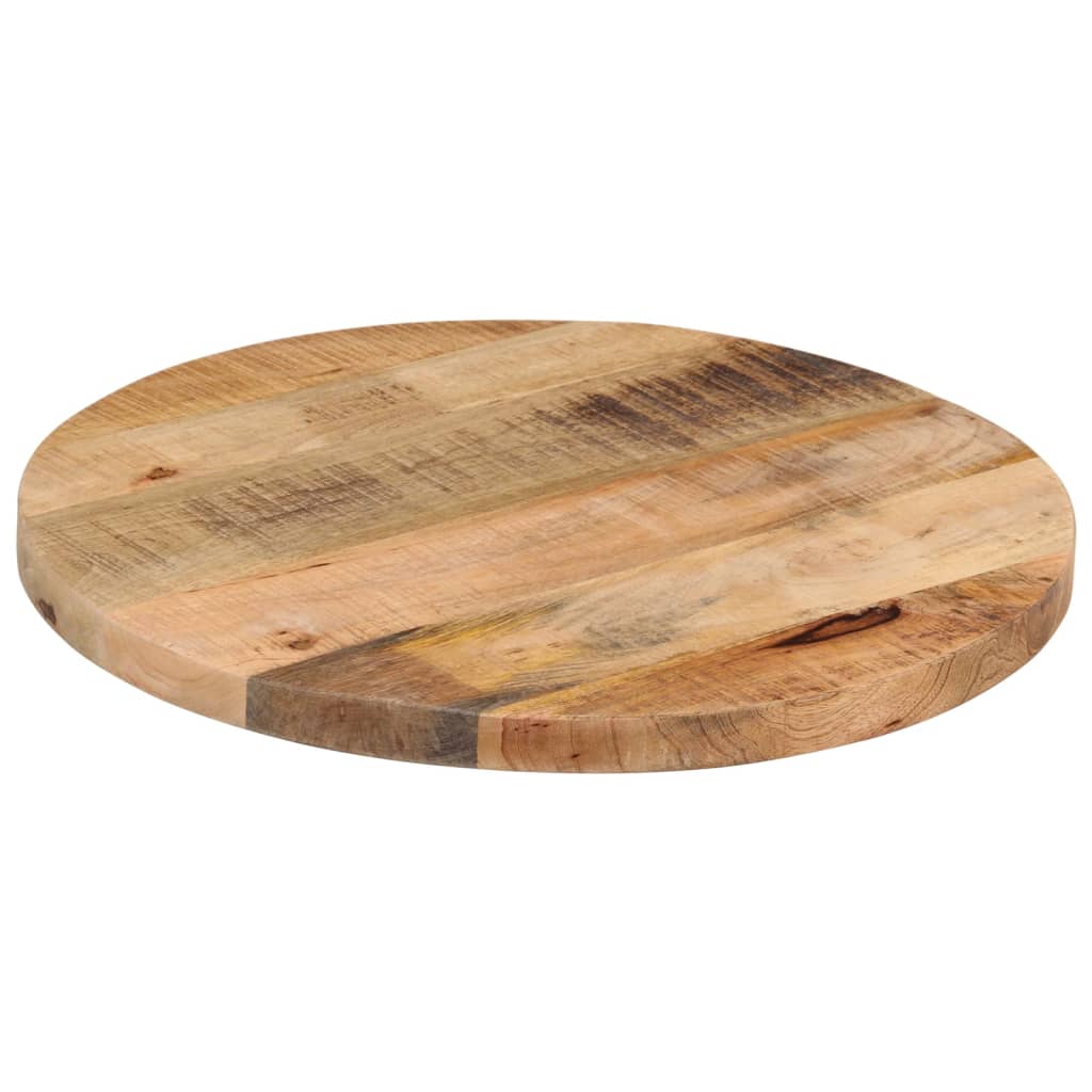 Table Top ?50x2.5 cm Round Solid Wood Rough Mango