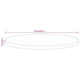 Table Top ?50x2.5 cm Round Solid Wood Rough Mango - Low Angle